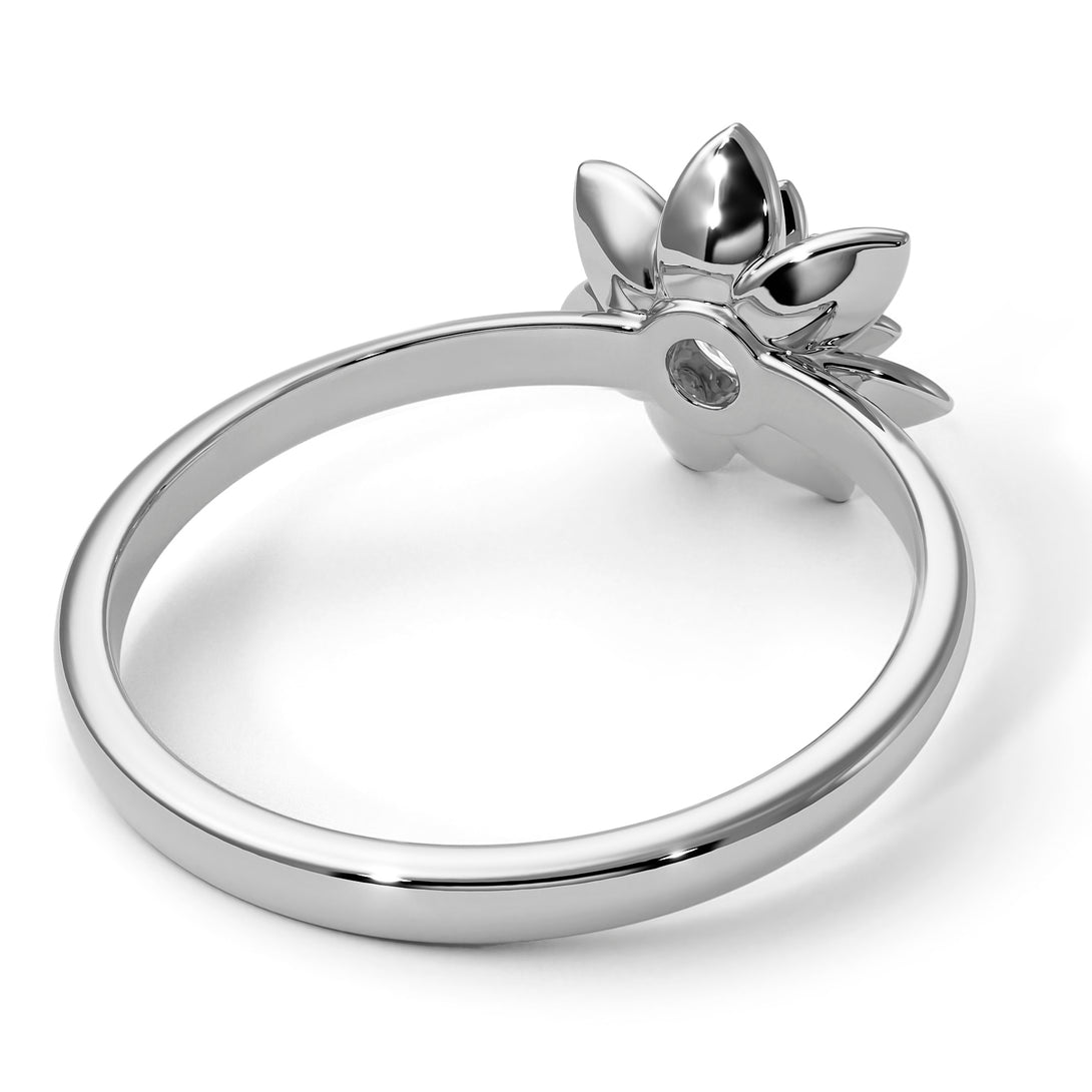 Lotus Flower Solitaire Diamond Ring - Lotus no. 3